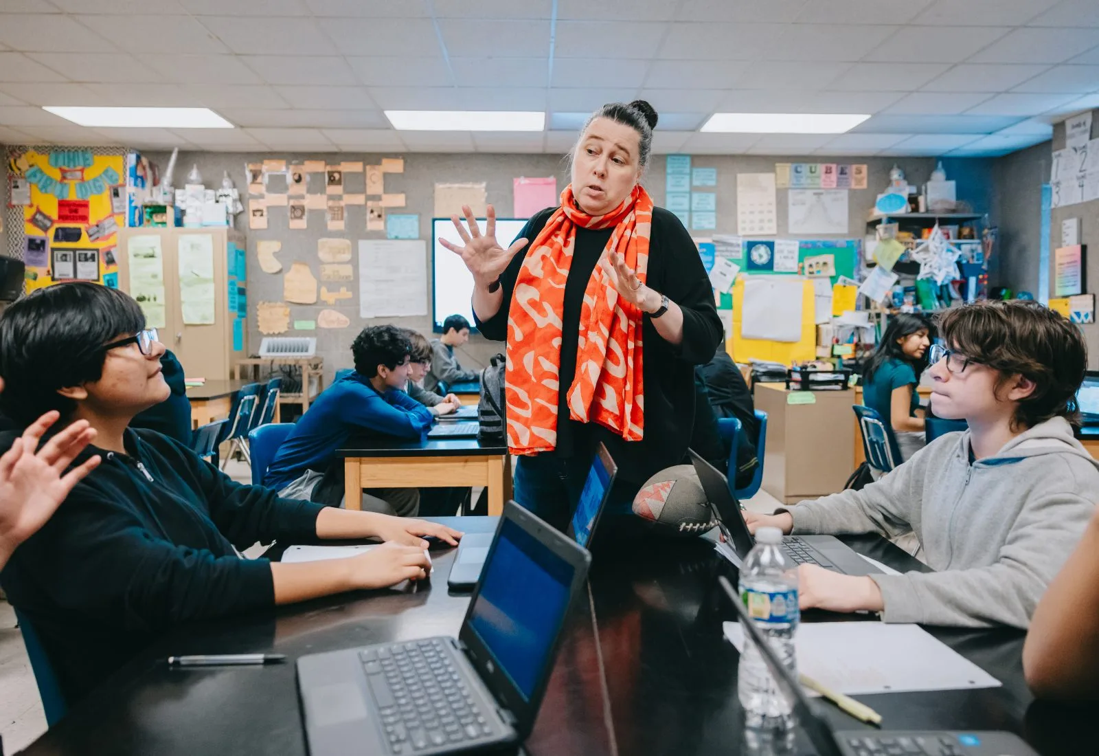 Greeley-teacher with red scarf